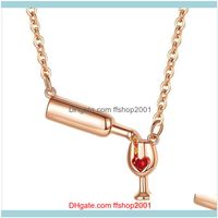 Wholesale Pendants Jewelrytrendy Creative Crystal Wine Glass Pendant Necklace Unique Design Womens Fine Jewelry Party Gifts Necklaces Drop Delivery