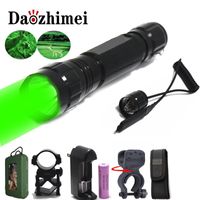 Wholesale White Green Red Blue UV B XM L T6 Q5 Light LED Tactical Torch Pressure Switch Mount Hunting Rifle Gun Lamp Flashlights Torche Torches