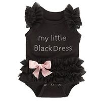 Wholesale Baby Girls Romper Clothes quot my little Black Dress quot Sleeveless Embroidered Little Black Dress Bodysuit V2