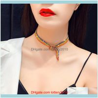 Wholesale Pendant Necklaces Pendants Jewelrysexy Fashion European And American Locks Rows Diamond Studded Net Red Necklace Aessories For Party Sup