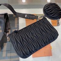 Wholesale CLASSIC FLOWER Women Stripes Crossbody Bag Lady Messenger Handbag Fashion Zipper Zero Wallet Adjustable Long Shoulder Strap Two Piece Set