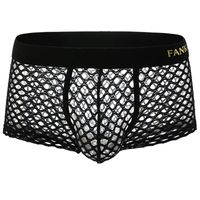 Wholesale Underpants Fashion Nylon Ultra Thin Mesh Transparent Man Sexy Comfortable Breathable Boxers Panties Male Gay Shorts Exotic Underwear