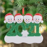 Wholesale 2021 Resin Personalized Snowman Family of Christmas Tree Ornament Custom Gift for Mom Dad Kid Grandma Grandpa Friends BY28