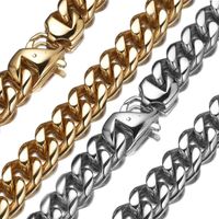 Wholesale 7 quot Silver Color Gold Filled Solid Necklace Or Bracelet Cuban Curb Chains Link Men Women Choker Jewelry Stainless Steel mm1