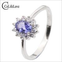 Wholesale Cluster Rings Kate Princess Same Style Engagement Ring ct Natural Tanzanite Silver Sterling Wedding For Girl