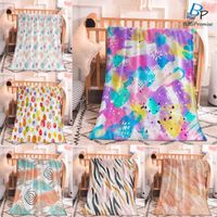 Wholesale Colourful Dots Painting Pattern D Print For Living Room Bedroom Bed Home Office Super Soft Warm Blanket Decor Customize Blankets