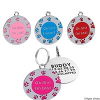 Wholesale Anti lost Puppy Dog ID Tag Personalized Dogs Cats Name Tags Collars Necklaces Engraved Pet Nameplate Accessories