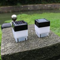 Wholesale Outdoor Solar Lamps Post Cap Light Square Powered Pillar Lights For Wrought Iron Fencing Front Yard Backyards Gate DHL