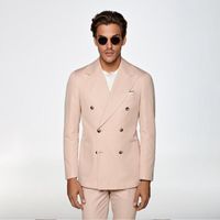 Wholesale Men s Suits Blazers Fashion Wedding Suit For Men Light Pink Slim Fit Piece Custom Made Plus Size Formal Man Party Tuxedo Set
