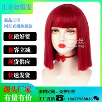 Wholesale Temperament Bangs Short Straight Net Red Wig Set Clothing Store Dance Nightclub Bar Fashion Show Daily Life
