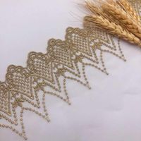 Wholesale Ribbon Yards Gold White Thread Lace Mesh Embroidery Clothing Accessories Exquisite Flower Skirt Hat Trims cm
