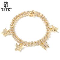 Wholesale Butterfly Bracelet Anklet For Wedding Party Statement Aesthetic CZ Choker Fashion Hiphop Jewelry Gift Chains
