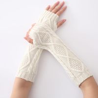 Wholesale Fingerless Gloves Fashion Women Snake Shape Winter Long Knit Arm Warmers Sleeves For Woman Girl s Warmer