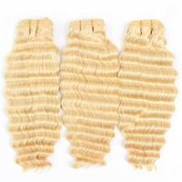 Wholesale Brazilian Virgin Bundles X4 Lace Blonde Deep Wave Curly Color Pre Plucked Frontal With Hair Extensions