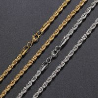 Wholesale 5 MM Gold Plated Chains Necklace Stainless Steel Hip hop Twist Chain DIY Rope Jewelry Findings Length quot quot quot quot quot quot inch