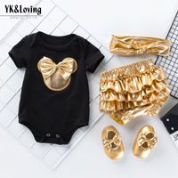 Wholesale Baby Clothes Dress Golden Pp Pants Set Jumpsuit Piece Children s Suit