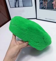Wholesale French Style Fur Beret Beanie Hat Cap Green Classic berets women s hats Winter Warm Fashion Hats Styles