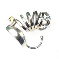 Wholesale Metal Chastity Cock Cage with Ball Divider Bar Stainless Steel Penis Dick Lock Ring Weld Sex Toys for Man XCXC276