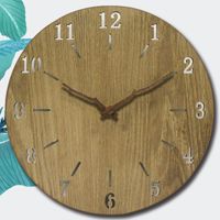 Wholesale Wooden Wall Inches Round Clocks Log Home Mute Needle Clock For Living Room Bedroom Decoration Punch free