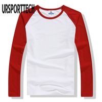 Wholesale New Spring Autumn Long Sleeve T Shirt Men Contrast Color Round Collar Cotton Mens Casual Slim Fit Raglan T Shirts Tops Tees