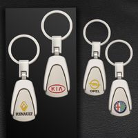 Wholesale Keychains D Metal Car Styling Emblem Key Chain Rings For MINI Lada Infiniti Cadillac Skoda Citroen Opel Ford VW Accessories