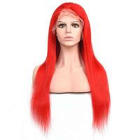 Wholesale Peruvian Human Hair X4 Light Blue Yellow Red s Silky Straight inch By Lace Front Wig Grey