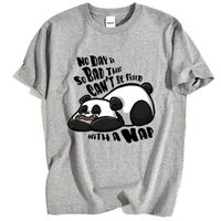 Wholesale Men s T Shirts I Sleep Cartoons Panda Print Mens T Shirt Summer Cotton T Shirt Crewneck Breathable Tops Loose Fashion