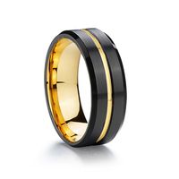 Wholesale Wedding Rings Band Tungsten For Men Couples Alliance Black Golden Beveled Male Boys Fashion Jewellery Gents Finger Ring mm