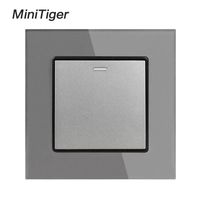 Wholesale Smart Home Control Minitiger White Luxury Crystal Tempered Glass Panel Gang Way Wall Light Button Switch On Off A AC V