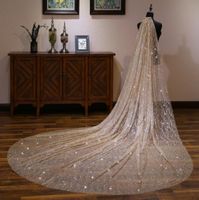 Wholesale Gold sparkle veil super bridal veils m m m long lace Brightly colored with comb