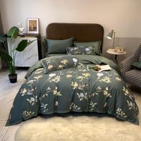 Wholesale Luxury Egyptian Cotton Bedding HD Print Clear Pattern Trees Branches Birds Duvet Cover Set Bed Sheet Pillowcases Queen King Size Sets