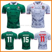 Wholesale 1998 Mexico Retro Soccer jerseys Cup Classic Vintage HERNANDEZ BLANCO H SANCHEZ Ramirez Home Green Away White Football Shirts