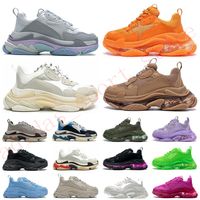 Wholesale NEWest Black Triple S trainer Pairs clesr sole Men Women Casual Shoes FW All Over The Logo Bright Red Blue White Grey Colorful Sports Shoe triples size sneaker