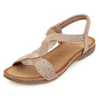 Wholesale Summer Sandals Women Shoes Fashion Flat Beach Casual Open Toe Lady Footwear Back Gold Big Size