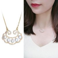 Wholesale Safe Lock Pearl Necklace Long Life Little Bell For Women Pendant Necklaces Pendants Jewelry Choker