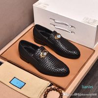 Wholesale A3 G Men s Dress Shoes Fashion Groom Wedding Oxfords Genuine Leather Oxfords Men Brand Formal Business Casual Loafers size IDUZI