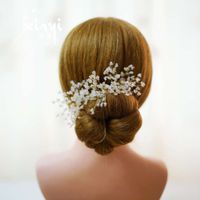 Wholesale Xinyi Handmade Beaded fairy snow edge clip bridal headdress wedding dress accessories