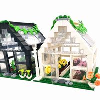 Wholesale Compatible City Friends Building Bricks Greenhouse Base MOC Glass Flowers House Blocks Toys for Kids Boy Girl Birthday Xmas Gift G1204