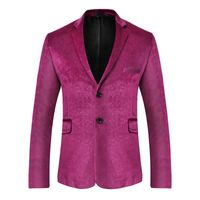 Wholesale Men s Suits Blazers Mens Fashion Velvet Suit Jacket Brand Notched Lapel Slim Fit Blazer Sport Coat Men Party Wedding Prom Tuxedo Male