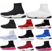 Wholesale top quality Mens sock Casual shoes Platform womens Sneakers cushion speed trainer Triple Black White Classic Keep warm Winter fashion with Lace jogging