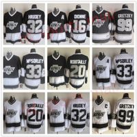 Wholesale Mens LA Los Angeles Kings Wayne Gretzky DIONNE ROBITAILLE Jeff Carter Home Away CCM black and white Hockey Jerseys