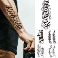 Wholesale of Party Supplies Word temporary tattoo proof dwaterproof water word chicane lettering text art of body fake wrist arm tatoo for woman