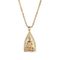 Wholesale Chains Cambodian Style Gold Garden Buddha Buddhism Pendant Necklaces Cubic Zirconia Jewelry Thailand Vietnam Laos Gifts