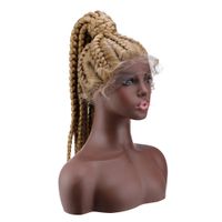 Wholesale 22 inch full Lace Full Hand Braided Wigs for Black Women Synthetic Lace Front Wig Cornrow Braids Lace Wigs Box Braided Wigs