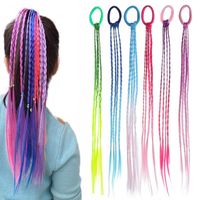 Wholesale Hair Accessories Kids Girls Twist Braid Ropes Colorful Wigs Ponytail Rubber Band Extensions Braider Tools Headwear