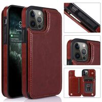 Wholesale Shockproof Phone Cases for iPhone Pro X XR XS Max Plus Dual Buckle PU Leather Protective Cover Case with Photo Frame and Card Slots Mixed Sales