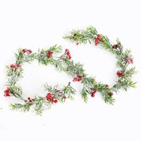 Wholesale Christmas Decor Rattan Flower Tree Ornament Outdoor Red Snowflake Branch Natural Pine Cones Colorful Decoration Foam Iron Wire DWF10284