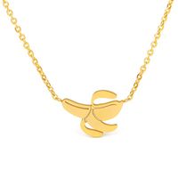 Wholesale Pendant Necklaces Tropical Fruit Banana Charm Necklace For Children Girl Kids Baby Stainless Steel Ketting Peel The Bananas Three Petal