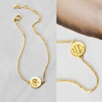 Wholesale Mens Iced Chains link Wiiey jewelry baby K Gold handprint foot print Bracelet female card engraved full moon commemoration Jewelry