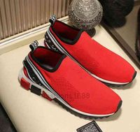 Wholesale 2021 high quality men s and women s casual shoes fashion sneakers knitting upper colorful letter slip on print